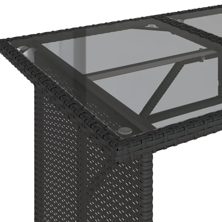 Salon de jardin 6 pcs avec coussins noir résine tressée - 7