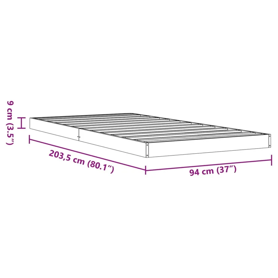 Cadre de lit sans matelas cire marron 90x200 cm bois pin massif - 10