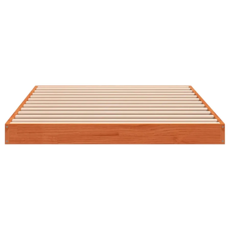 Cadre de lit sans matelas cire marron 90x200 cm bois pin massif - 5