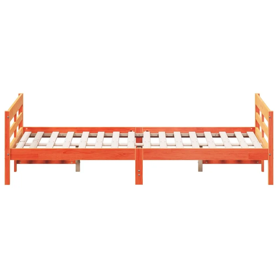Cadre de lit sans matelas cire marron 120x200cm bois pin massif - 5