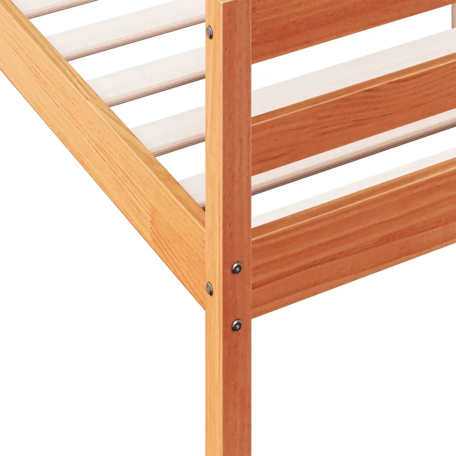 Cadre de lit sans matelas cire marron 120x200cm bois pin massif - 7