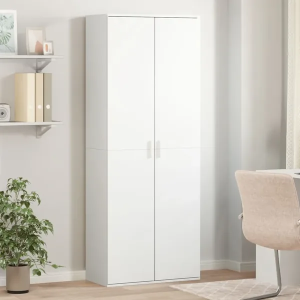 Buffet haut blanc 70x35x180 cm bois d'ingénierie