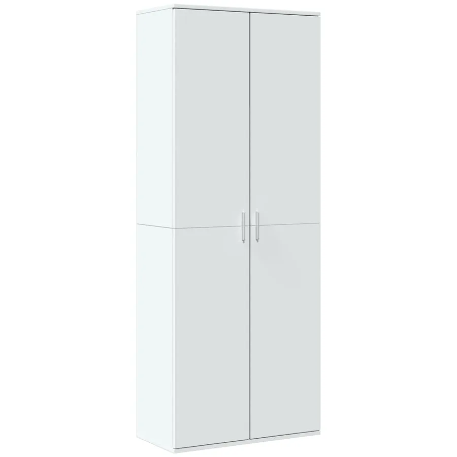 Buffet haut blanc 70x35x180 cm bois d'ingénierie - 2