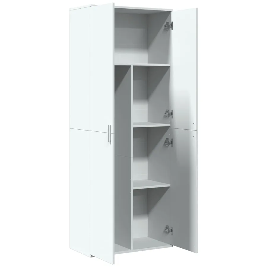 Buffet haut blanc 70x35x180 cm bois d'ingénierie - 6