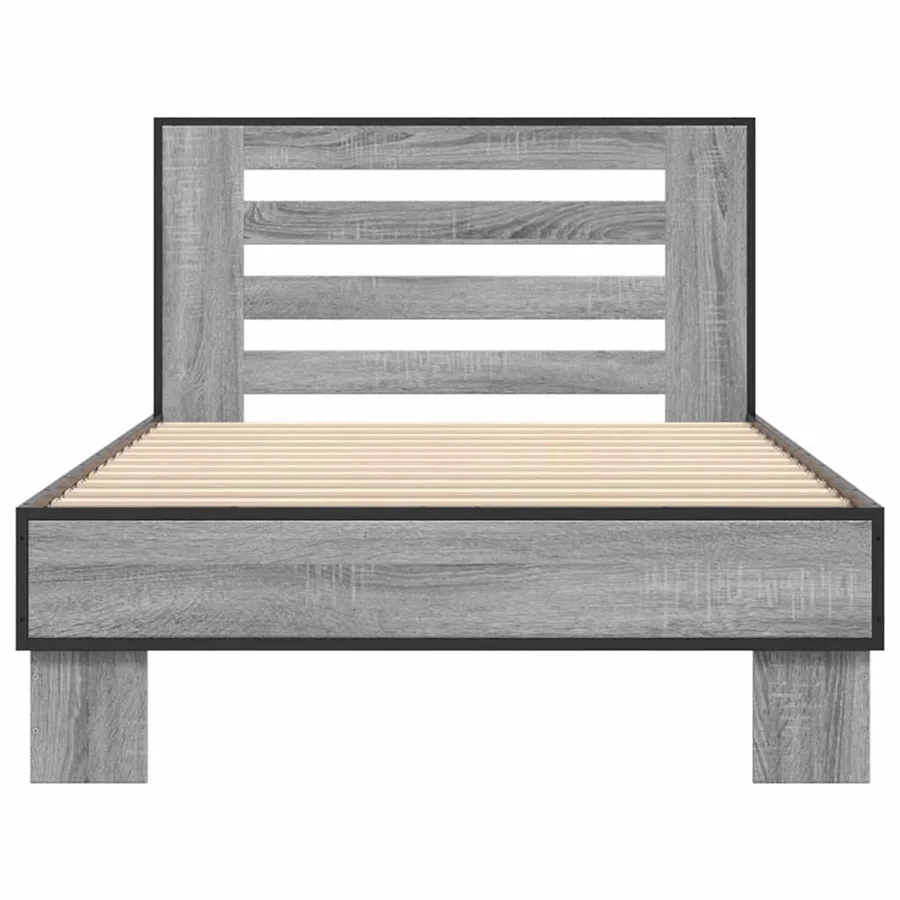 Cadre de lit sans matelas sonoma gris 100x200 cm - 4
