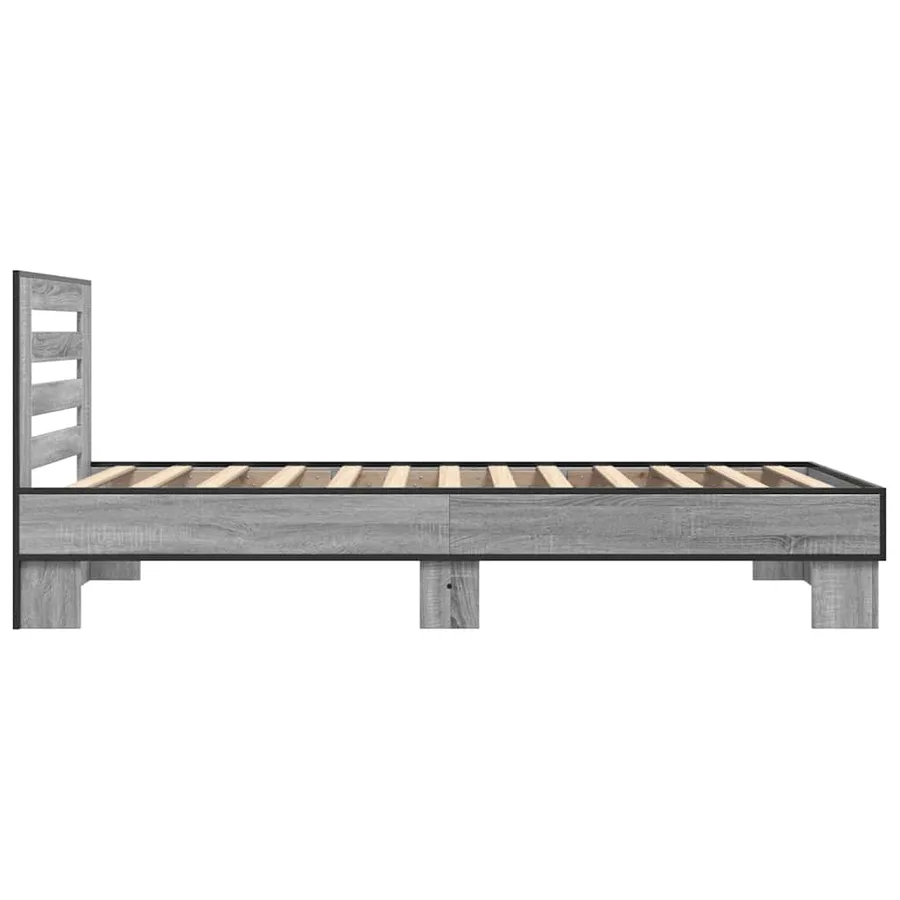 Cadre de lit sans matelas sonoma gris 100x200 cm - 5