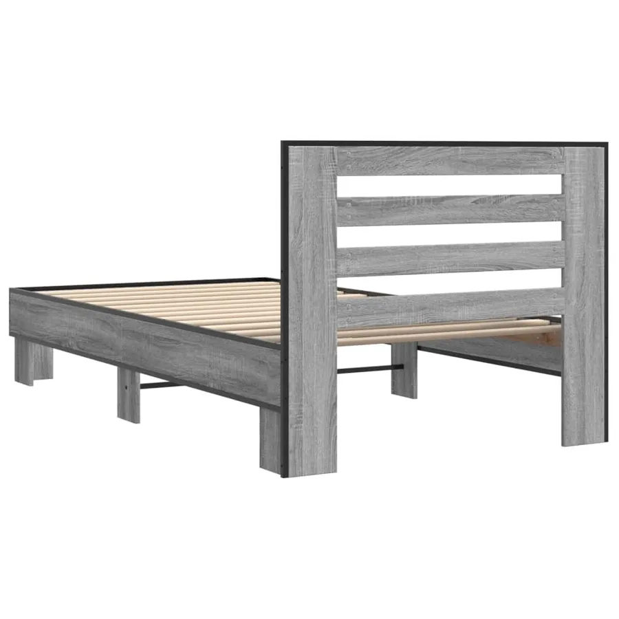 Cadre de lit sans matelas sonoma gris 100x200 cm - 6