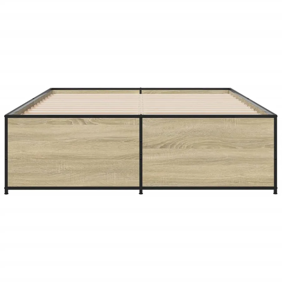 Cadre de lit sans matelas chêne sonoma 140x190 cm - 4
