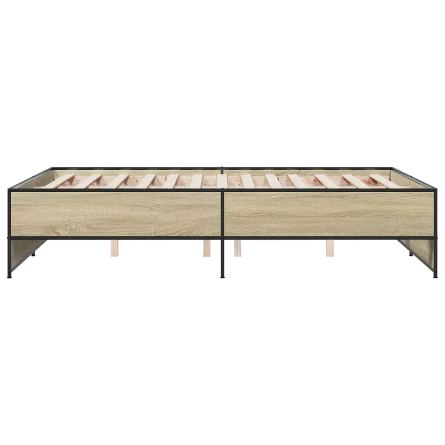 Cadre de lit sans matelas chêne sonoma 140x190 cm - 5