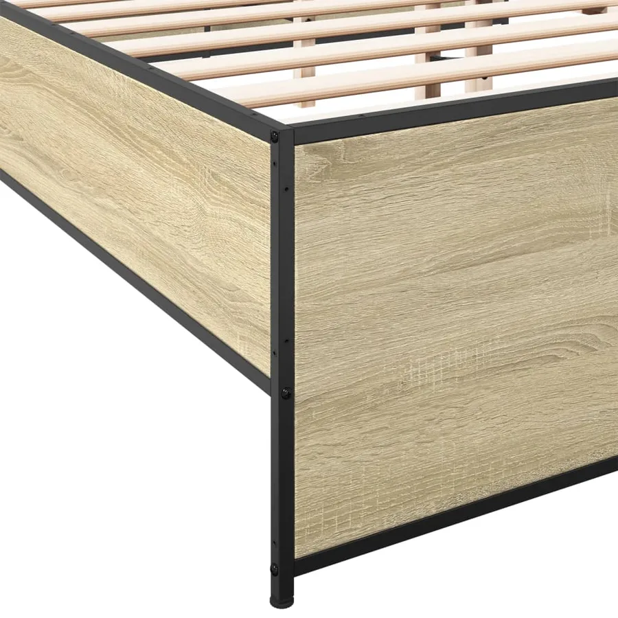 Cadre de lit sans matelas chêne sonoma 140x190 cm - 7