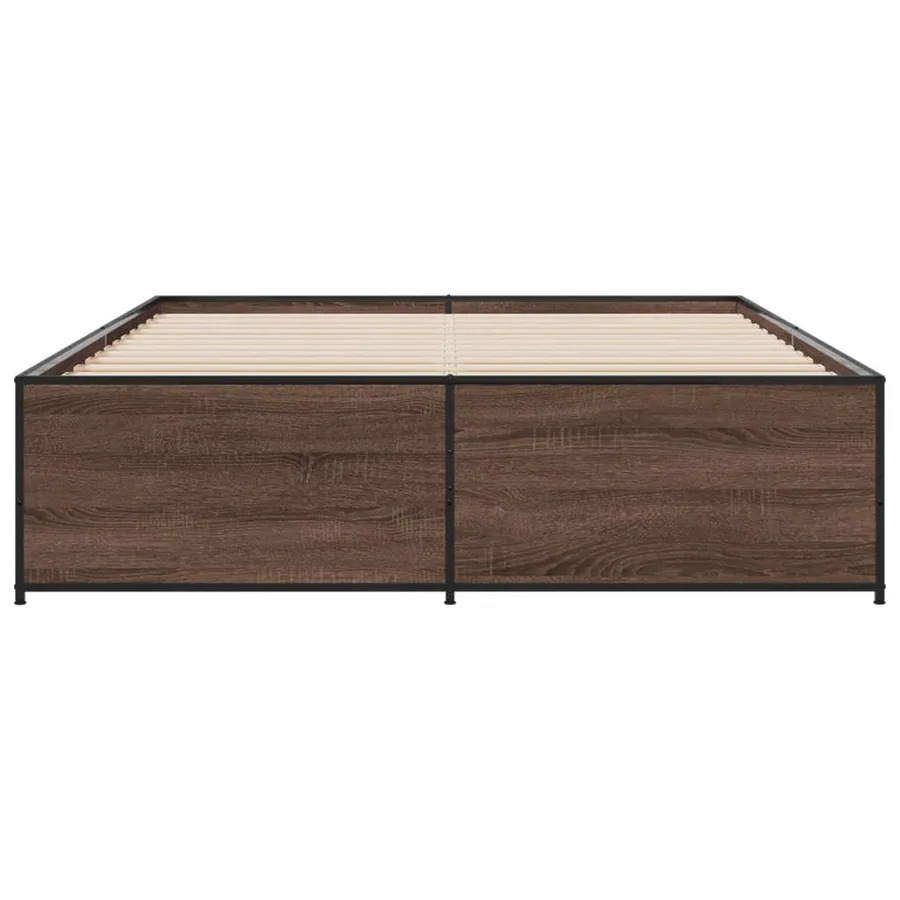 Cadre de lit sans matelas chêne marron 140x200 cm - 4