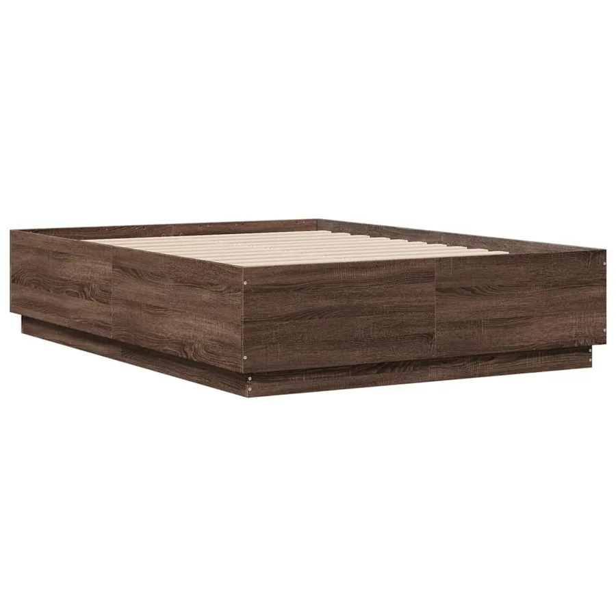 Cadre de lit sans matelas chêne marron 135x190 cm - 3