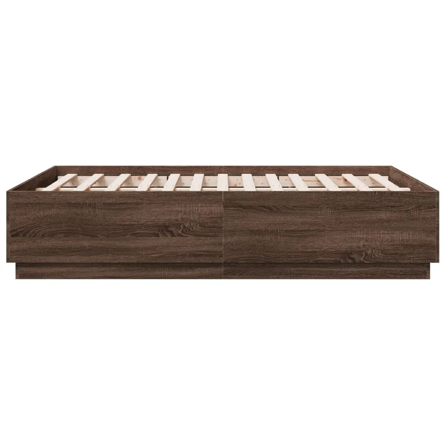 Cadre de lit sans matelas chêne marron 135x190 cm - 5