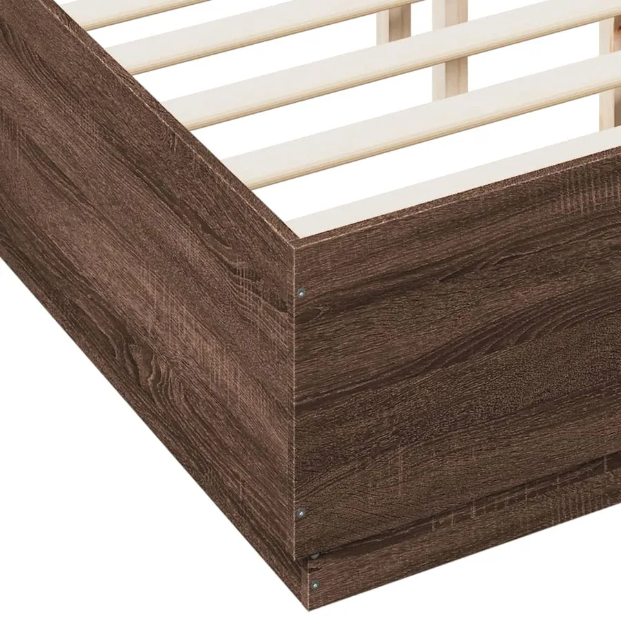 Cadre de lit sans matelas chêne marron 135x190 cm - 7