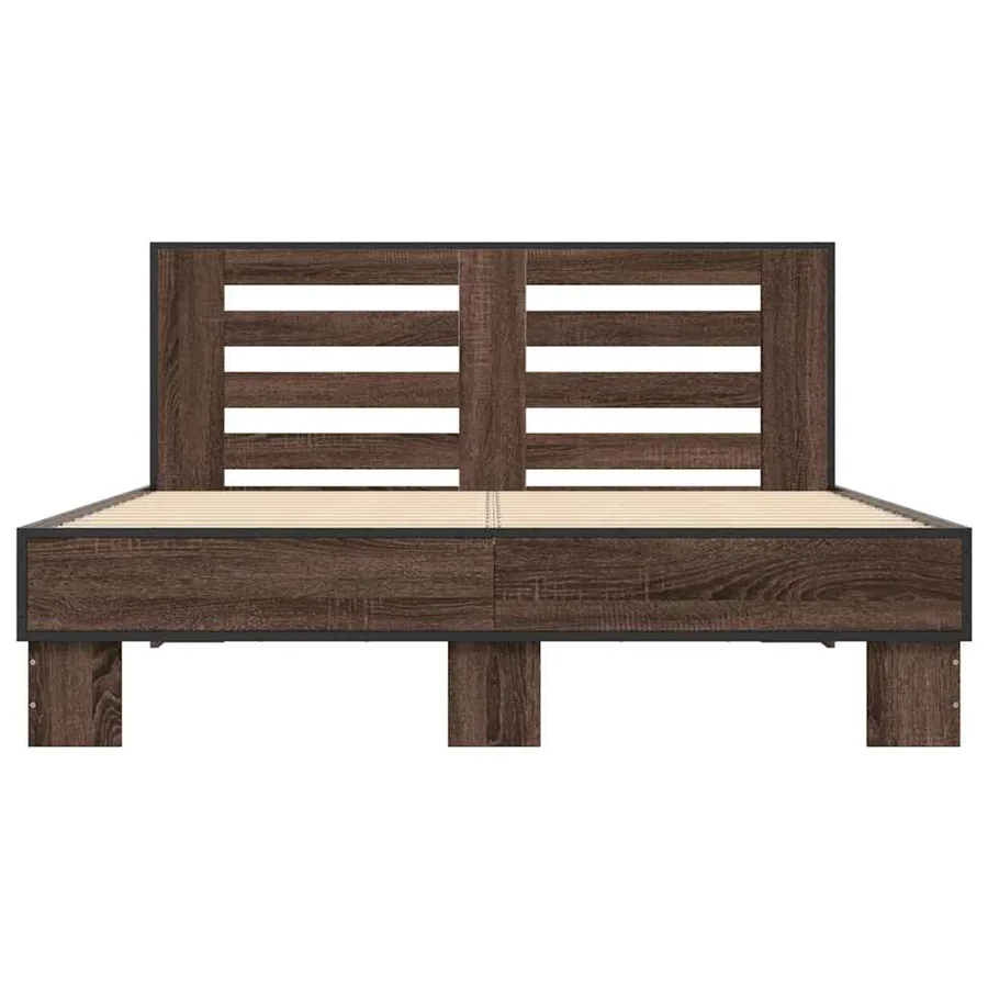 Cadre de lit sans matelas chêne marron 120x200 cm - 4