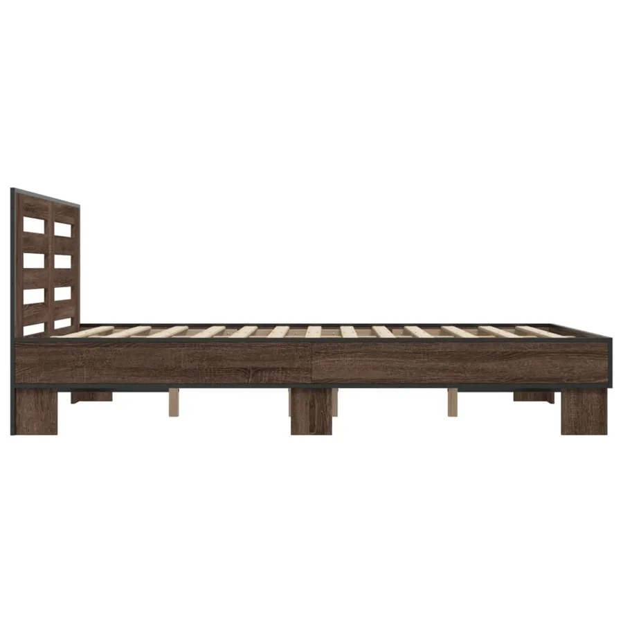 Cadre de lit sans matelas chêne marron 120x200 cm - 5