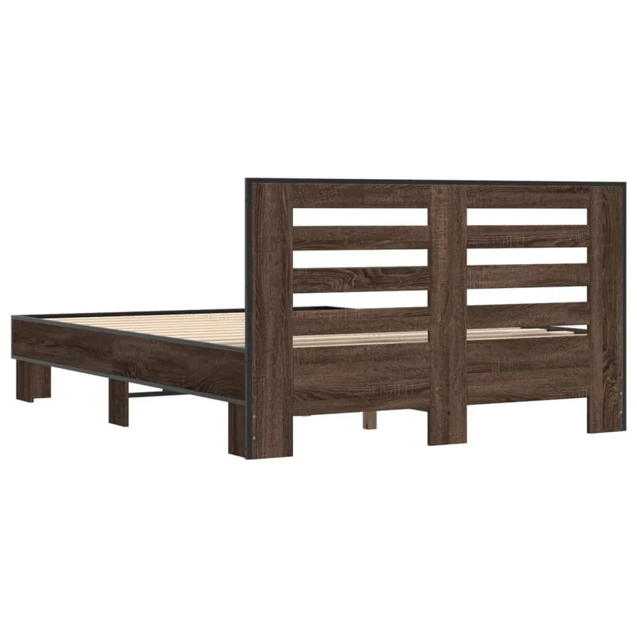 Cadre de lit sans matelas chêne marron 120x200 cm - 6