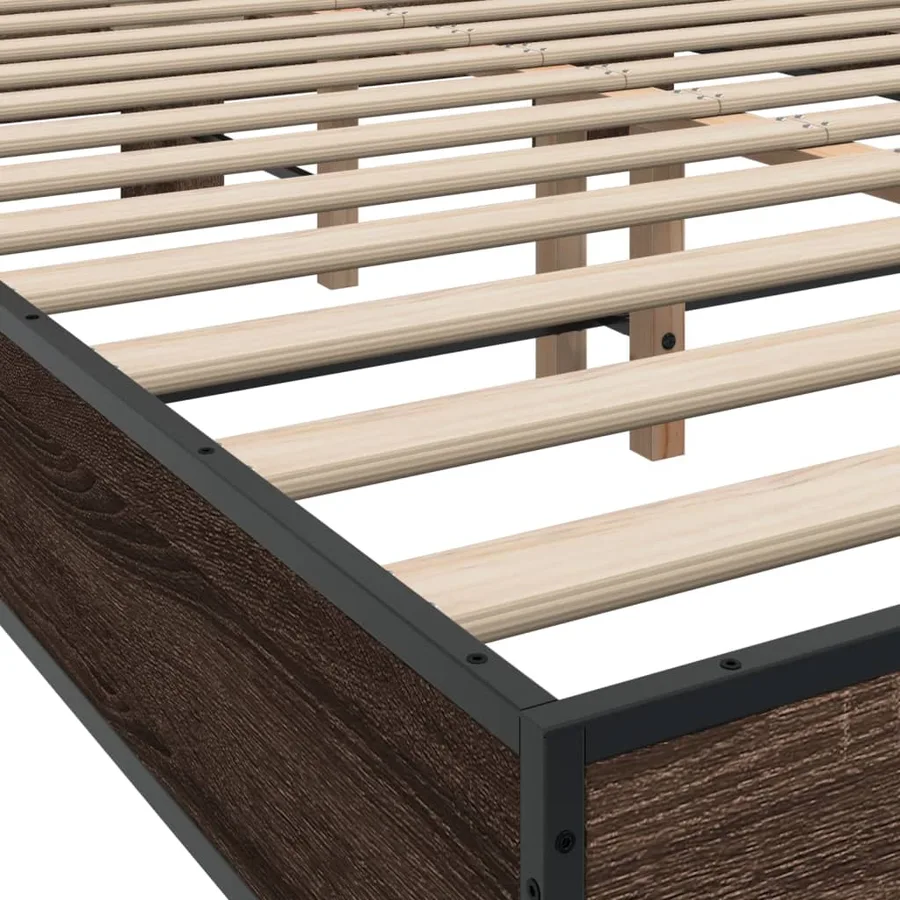Cadre de lit sans matelas chêne marron 120x200 cm - 7