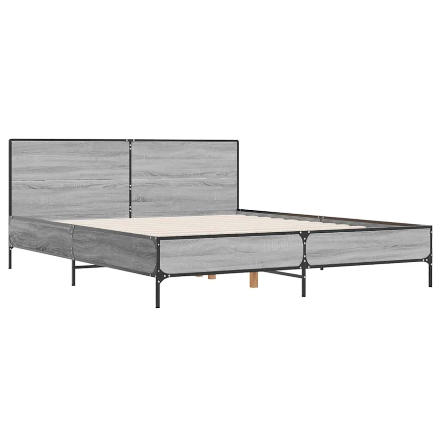 Cadre de lit sans matelas sonoma gris 140x190 cm - 3