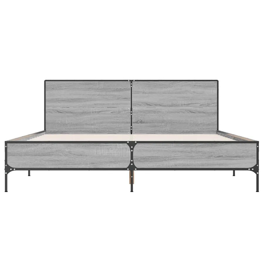 Cadre de lit sans matelas sonoma gris 140x190 cm - 4