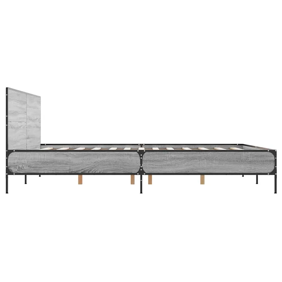 Cadre de lit sans matelas sonoma gris 140x190 cm - 5