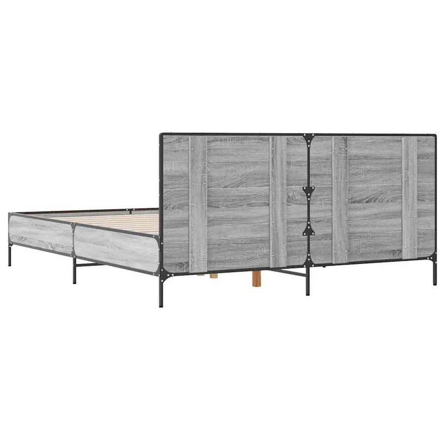 Cadre de lit sans matelas sonoma gris 140x190 cm - 6