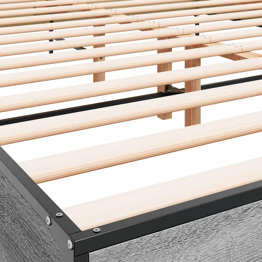 Cadre de lit sans matelas sonoma gris 140x190 cm - 7