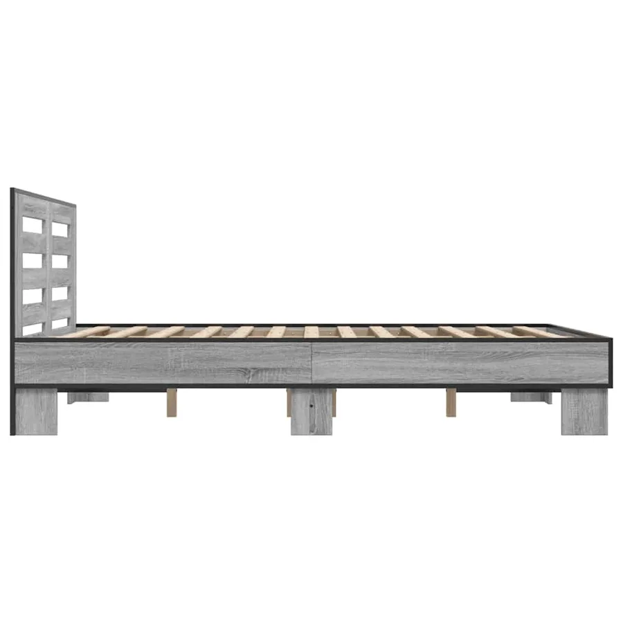 Cadre de lit sans matelas sonoma gris 140x200 cm - 5