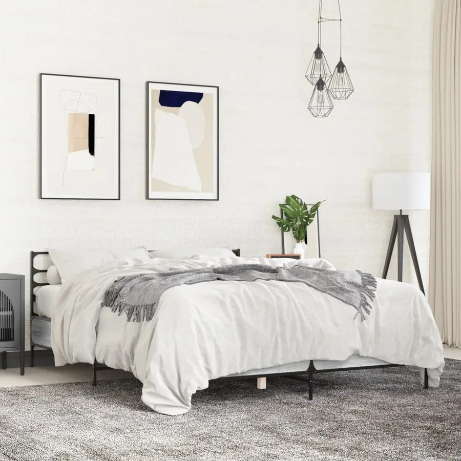 Cadre de lit sans matelas sonoma gris 120x200 cm