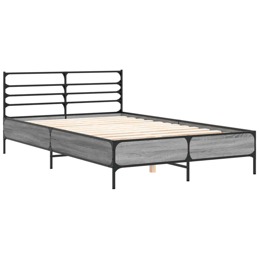 Cadre de lit sans matelas sonoma gris 120x200 cm - 3