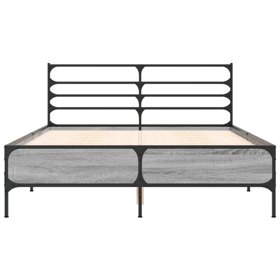 Cadre de lit sans matelas sonoma gris 120x200 cm - 4