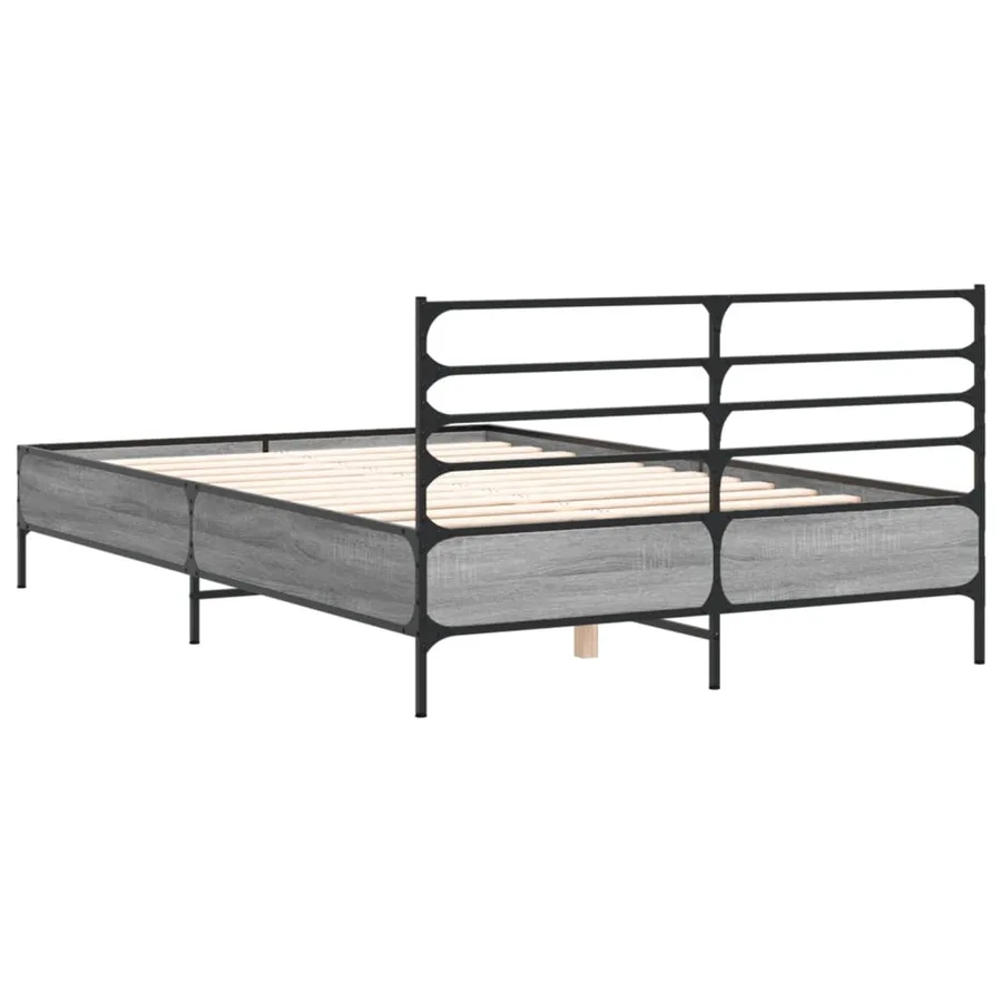 Cadre de lit sans matelas sonoma gris 120x200 cm - 6