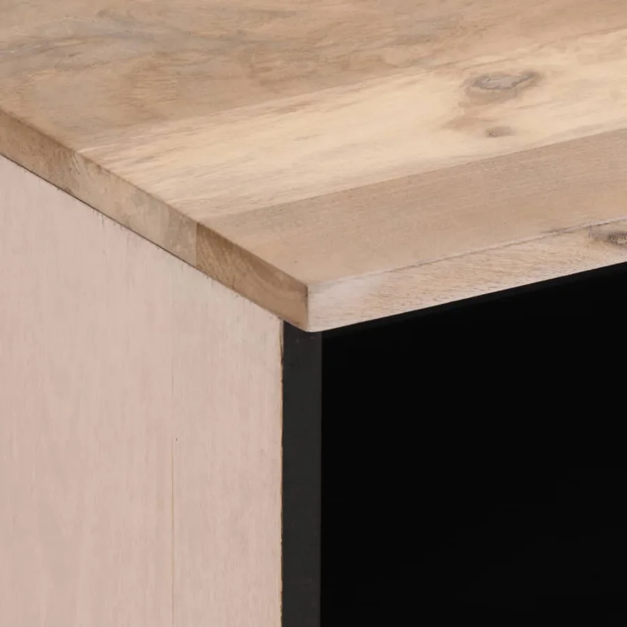 Table de chevet 40x34x46 cm bois de manguier massif blanchi - 6
