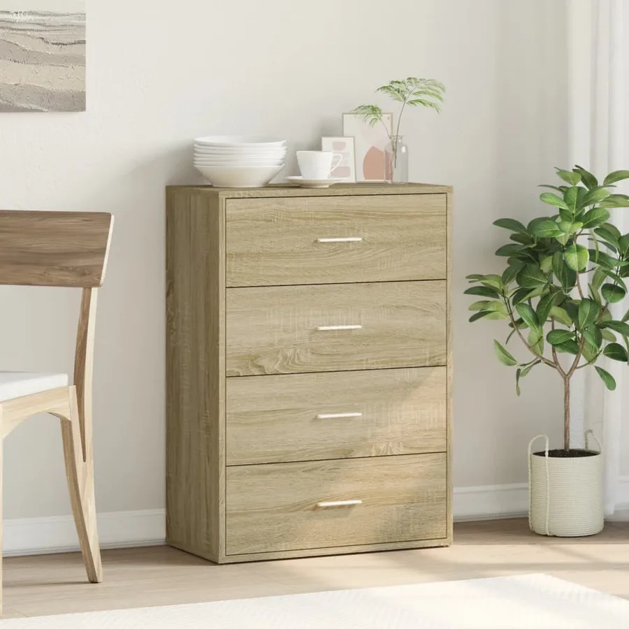 Buffet chêne sonoma 60x31x84 cm bois d'ingénierie - 3
