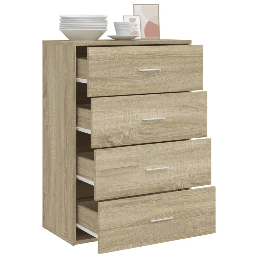 Buffet chêne sonoma 60x31x84 cm bois d'ingénierie - 4