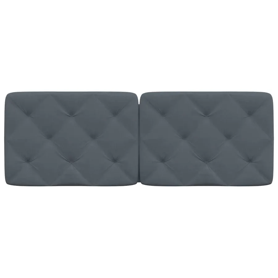 Coussin de tête de lit gris foncé 120 cm velours - 5