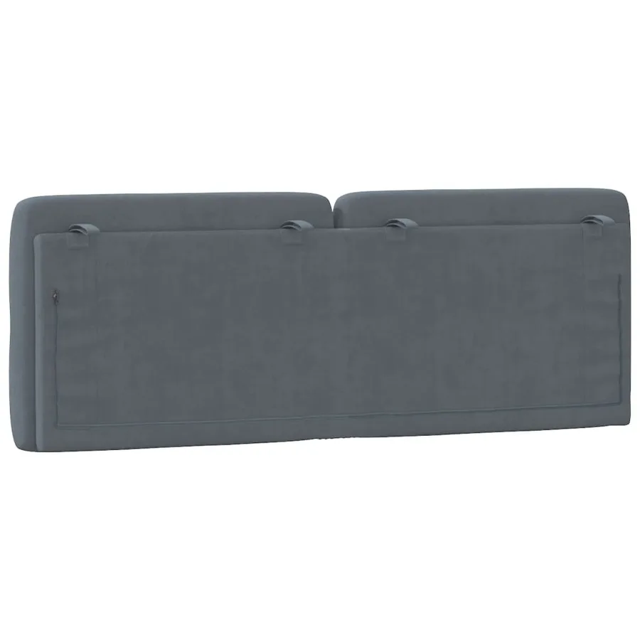 Coussin de tête de lit gris foncé 120 cm velours - 7