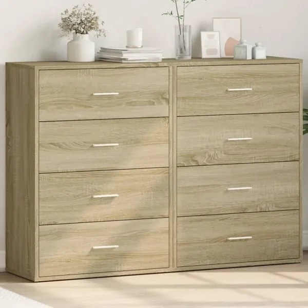 Buffets 2 pcs chêne sonoma 60x31x84 cm bois d'ingénierie