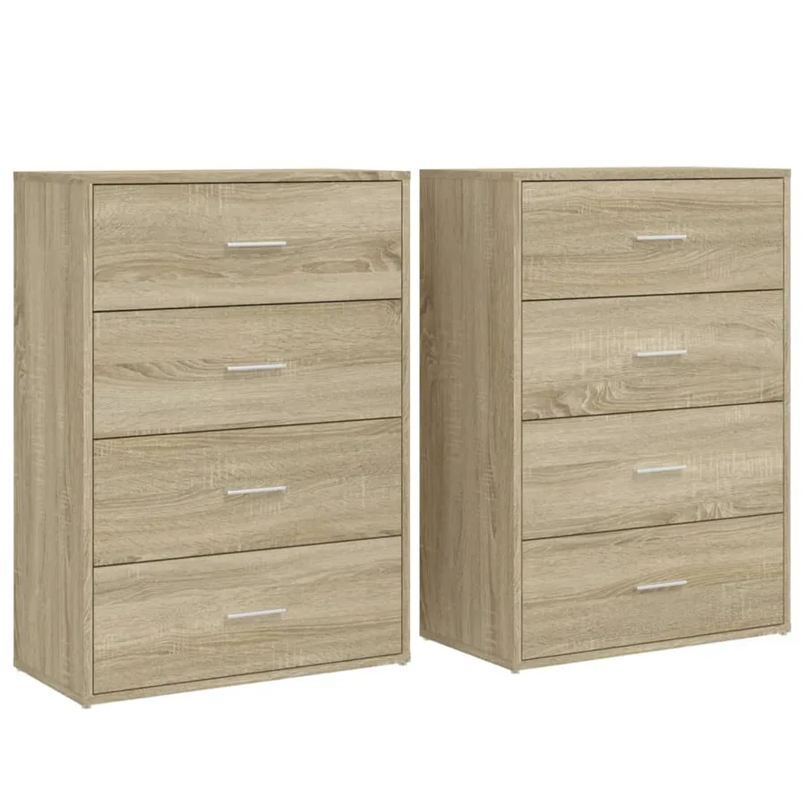 Buffets 2 pcs chêne sonoma 60x31x84 cm bois d'ingénierie - 2