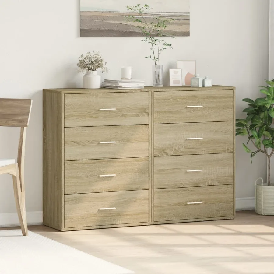 Buffets 2 pcs chêne sonoma 60x31x84 cm bois d'ingénierie - 3