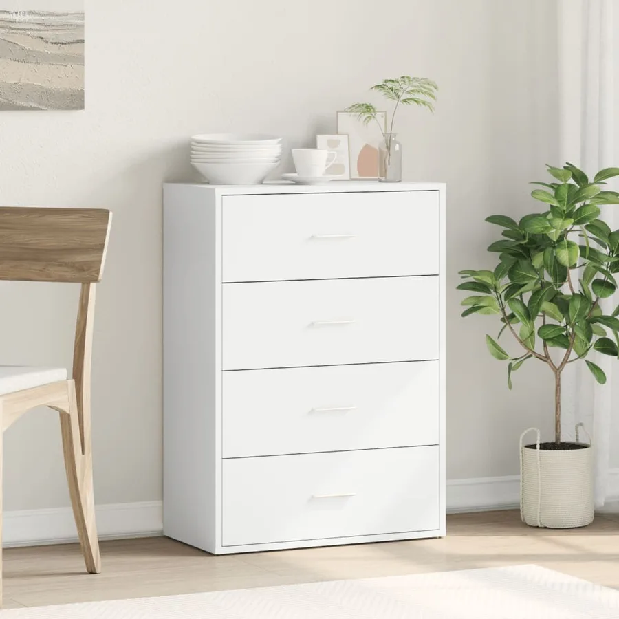 Buffet blanc 60x31x84 cm bois d'ingénierie - 3