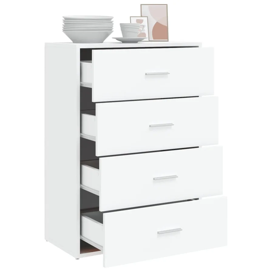 Buffet blanc 60x31x84 cm bois d'ingénierie - 4