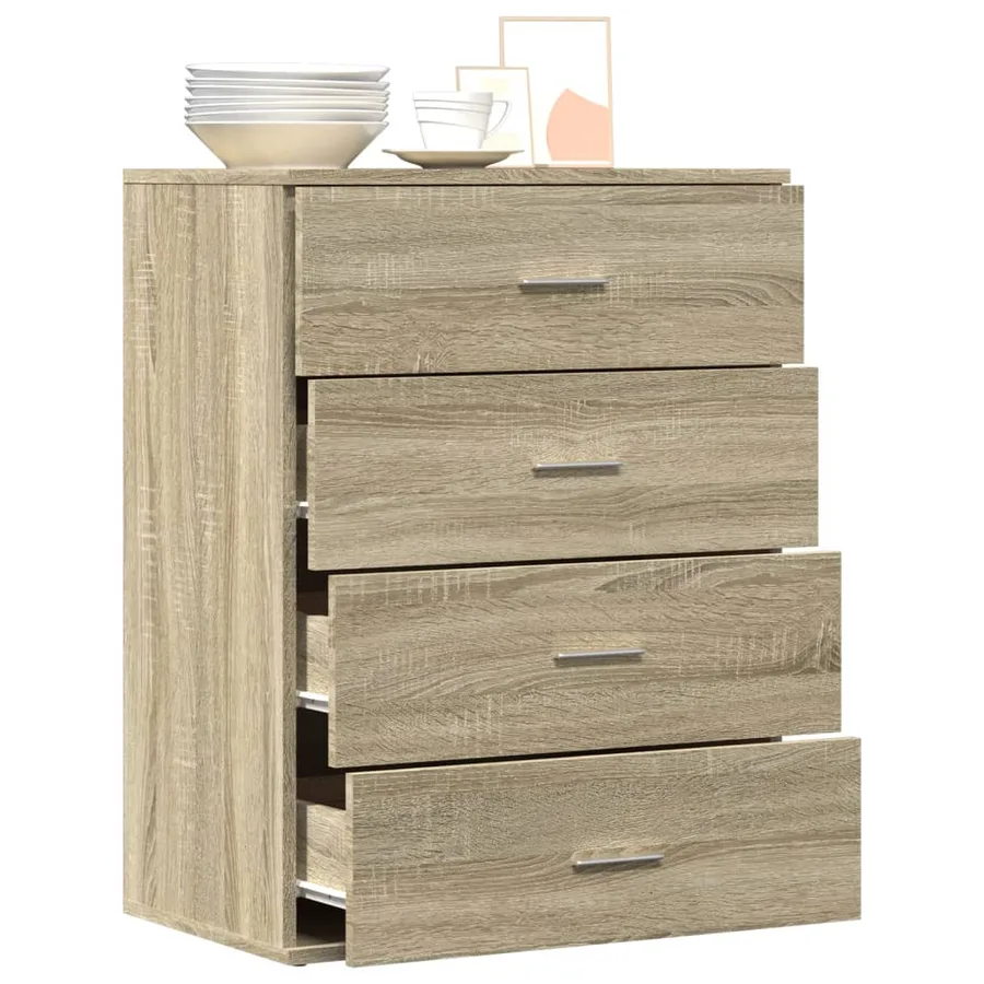 Buffet chêne sonoma 60x39x80 cm bois d'ingénierie - 4
