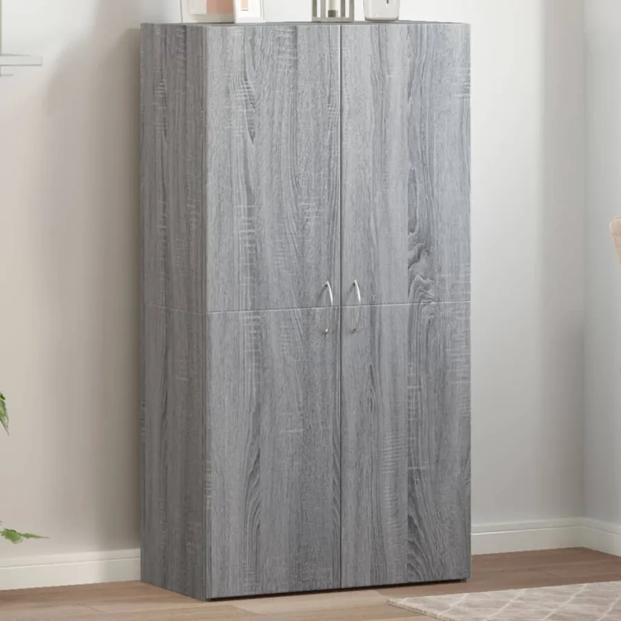 Armoire de classement sonoma gris 60x32x115cm bois d'ingénierie