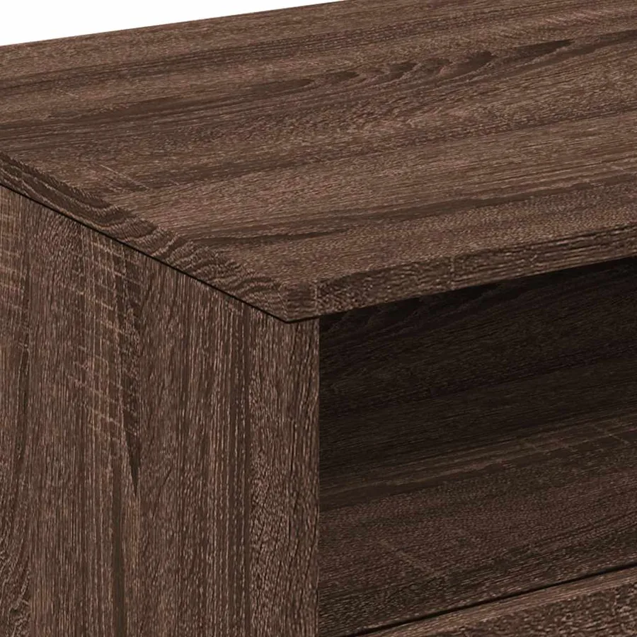Table basse avec lumières LED chêne marron 90x49x40 cm - 9