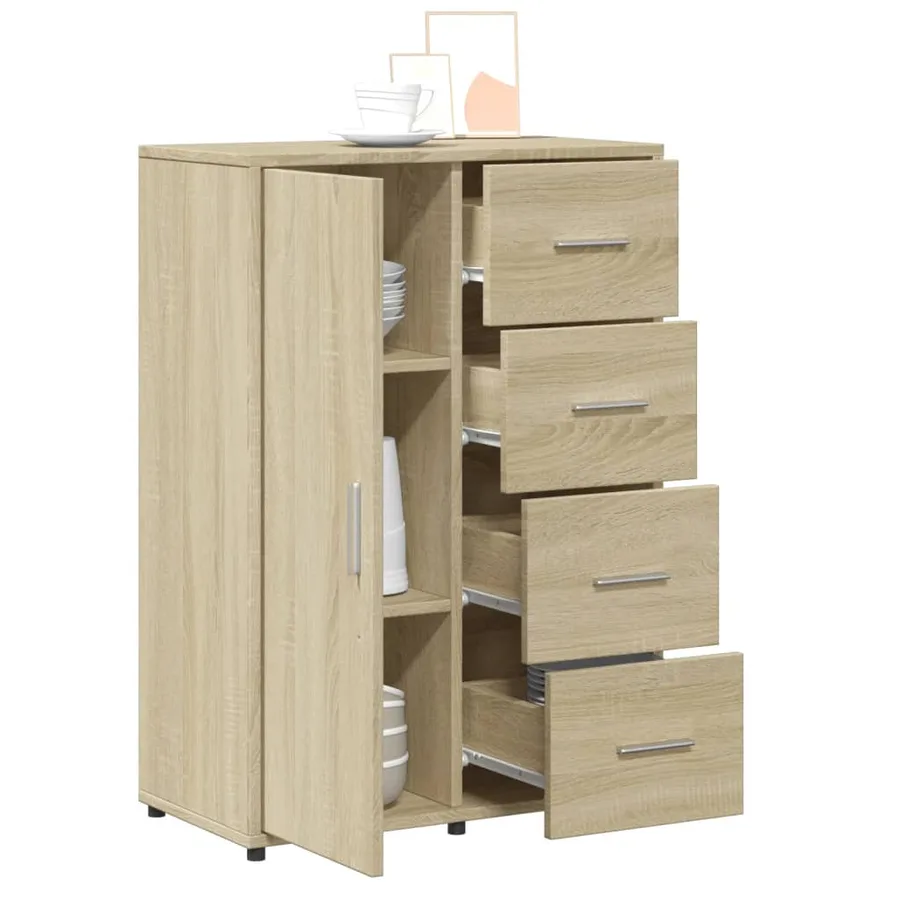 Buffet chêne sonoma 60x31x84 cm bois d'ingénierie - 4
