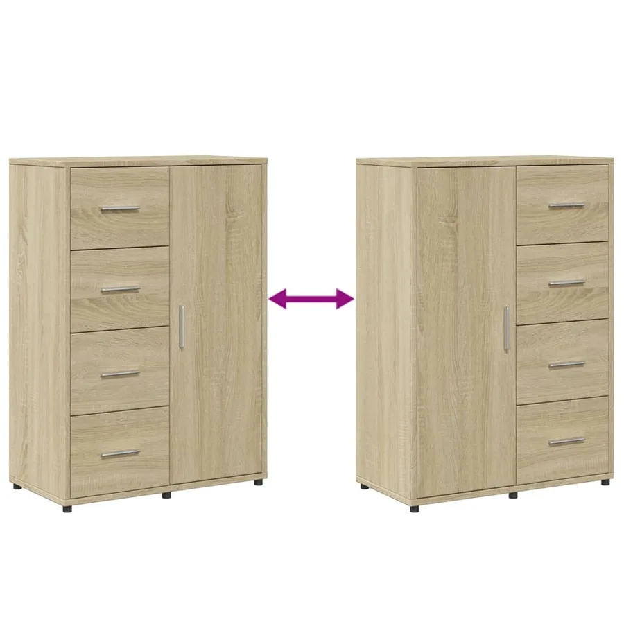 Buffet chêne sonoma 60x31x84 cm bois d'ingénierie - 8