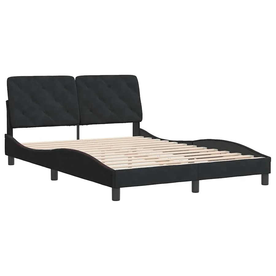 Cadre de lit sans matelas noir 120x200 cm velours - 4