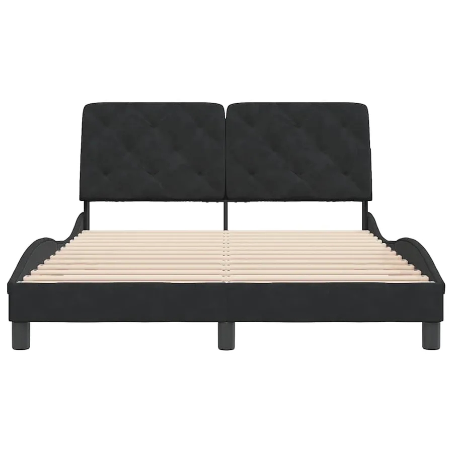 Cadre de lit sans matelas noir 120x200 cm velours - 5
