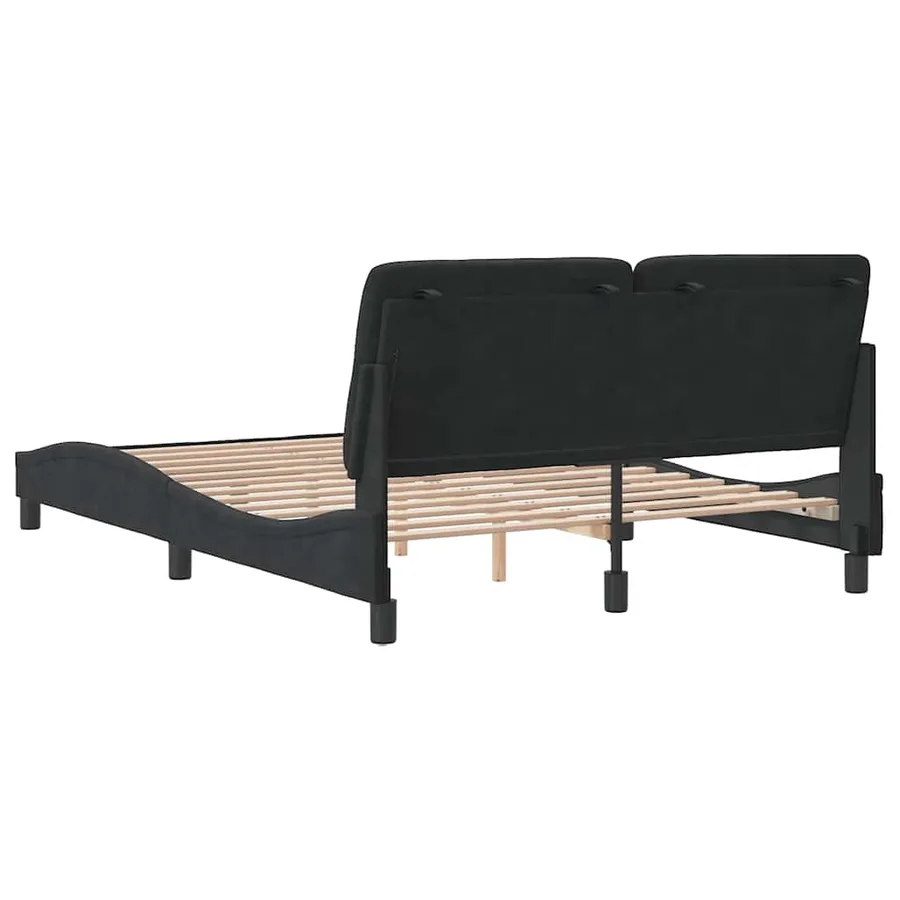 Cadre de lit sans matelas noir 120x200 cm velours - 7